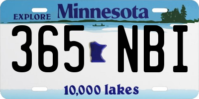 MN license plate 365NBI