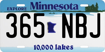 MN license plate 365NBJ