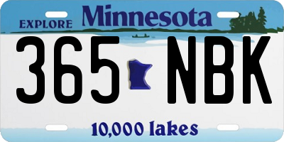 MN license plate 365NBK
