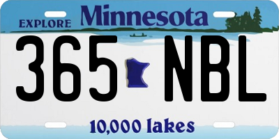 MN license plate 365NBL