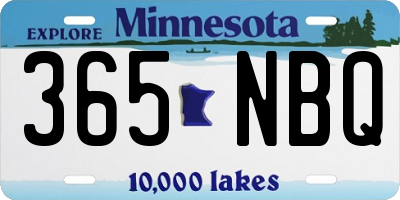 MN license plate 365NBQ