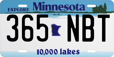 MN license plate 365NBT