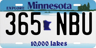 MN license plate 365NBU