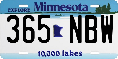 MN license plate 365NBW