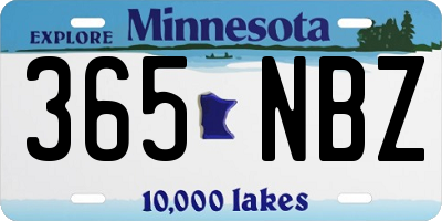 MN license plate 365NBZ