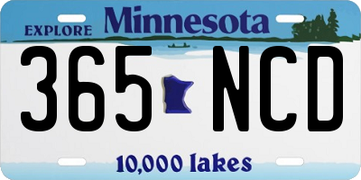 MN license plate 365NCD
