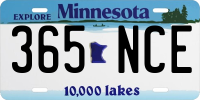 MN license plate 365NCE
