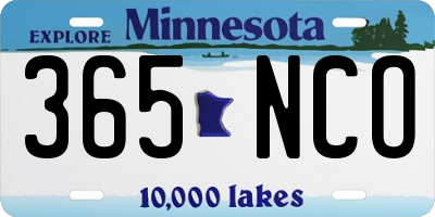 MN license plate 365NCO