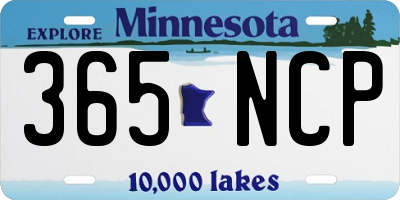 MN license plate 365NCP