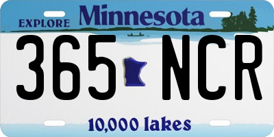 MN license plate 365NCR