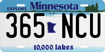 MN license plate 365NCU