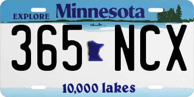 MN license plate 365NCX