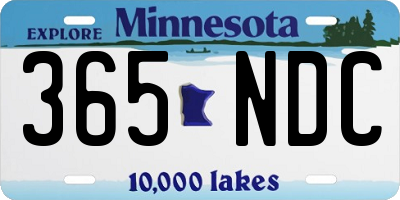 MN license plate 365NDC