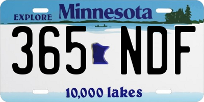 MN license plate 365NDF