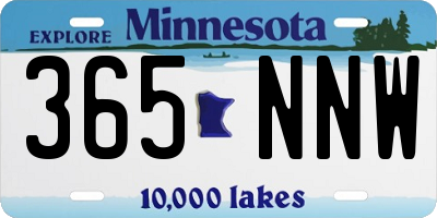 MN license plate 365NNW