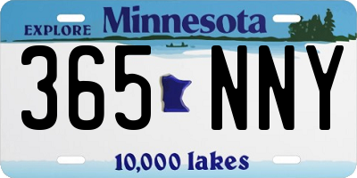 MN license plate 365NNY