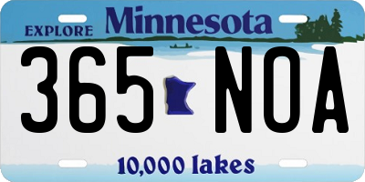 MN license plate 365NOA