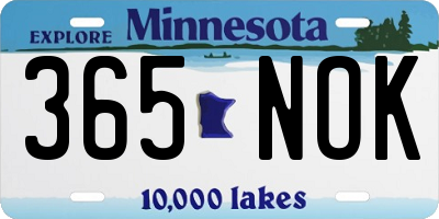 MN license plate 365NOK