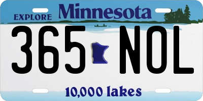 MN license plate 365NOL