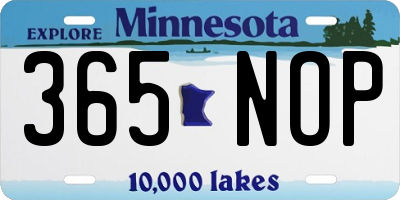 MN license plate 365NOP
