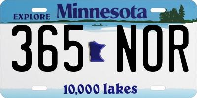 MN license plate 365NOR