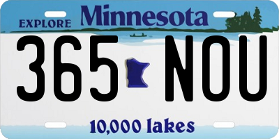 MN license plate 365NOU