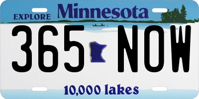MN license plate 365NOW