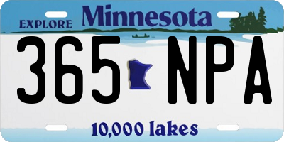 MN license plate 365NPA