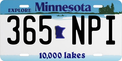 MN license plate 365NPI
