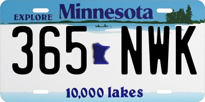 MN license plate 365NWK