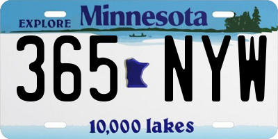 MN license plate 365NYW