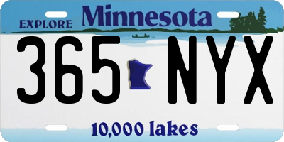 MN license plate 365NYX