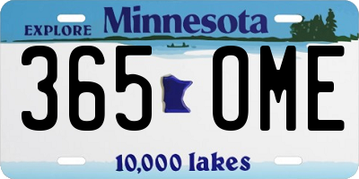 MN license plate 365OME