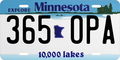 MN license plate 365OPA