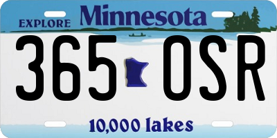 MN license plate 365OSR