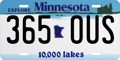 MN license plate 365OUS