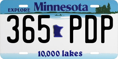 MN license plate 365PDP