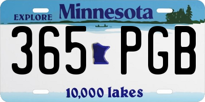 MN license plate 365PGB