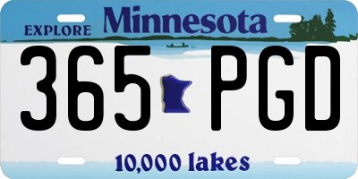 MN license plate 365PGD