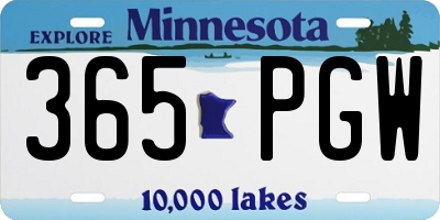 MN license plate 365PGW