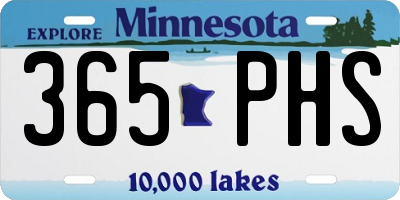 MN license plate 365PHS