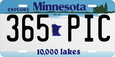 MN license plate 365PIC