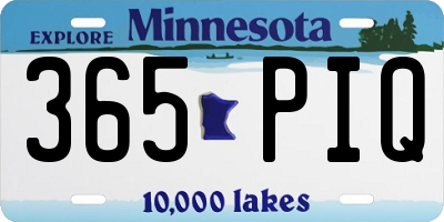 MN license plate 365PIQ