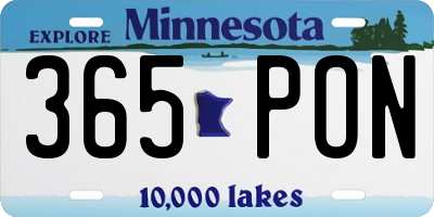 MN license plate 365PON