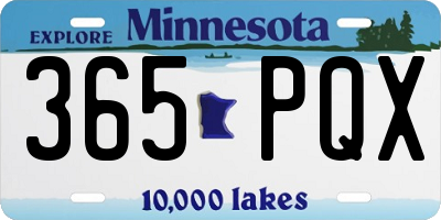 MN license plate 365PQX