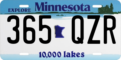 MN license plate 365QZR
