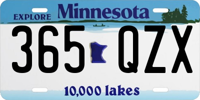 MN license plate 365QZX