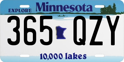 MN license plate 365QZY