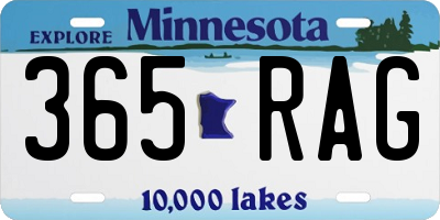 MN license plate 365RAG