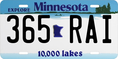 MN license plate 365RAI